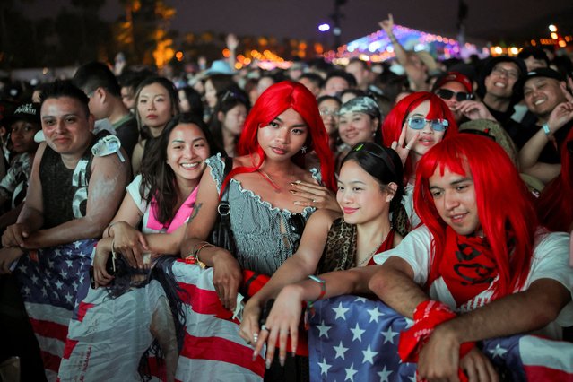 Fans of Jennie gather for her concert at the Coachella Valley Music and Arts Festival in Indio, California, U.S., April 13, 2025. (Photo by Daniel Cole/Reuters)