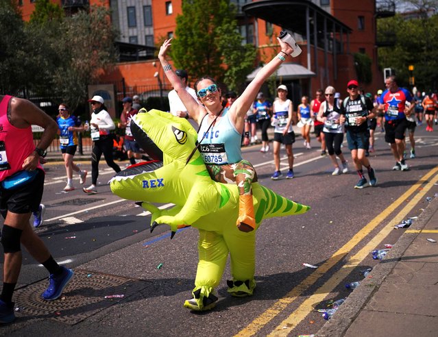 People taking part in the TCS London Marathon on Sunday, April 27, 2025. (Photo by Yui Mok/PA Images via Getty Images)