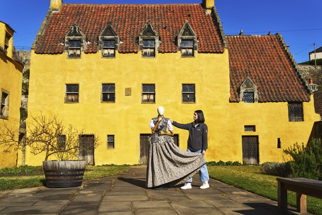 Undated handout photo issued by National Trust of Scotland (NTS) of a dress worn by a character in Outlander which has gone on display at Culross Palace in a village used as a filming location for the series. The Royal Burgh of Culross is the setting for the fictional village of Cranesmuir in seasons one and two of the show. The NTS is celebrating the link by putting a dress worn by the character Geillis Duncan on show at Culross Palace, one of the properties in its care. Issue date: Wednesday July 16, 2025. (Photo by National Trust of Scotland/PA Wire)