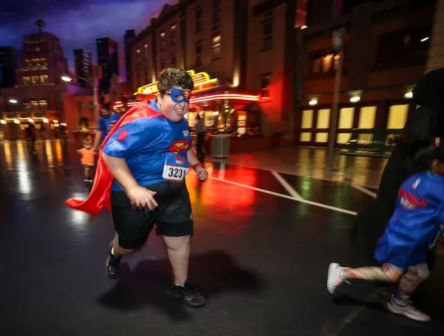 The 200m kids Superman Run at the Warner Bros World in Abu Dhabi on March 19, 2023. (Photo by Victor Besa/The National)