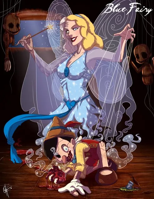 Disney Princesses Reveal Their Dark Sides In Creepy Illustrations By Jeffrey Thomas