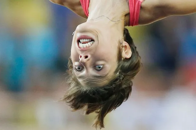 Croatian Blanka Vlasic competes in the High Jump during the IAAF Diamond League meeting at the Stade Louis II in Monaco, on July 20, 2013. (Photo by Valery Hache/AFP Photo)
