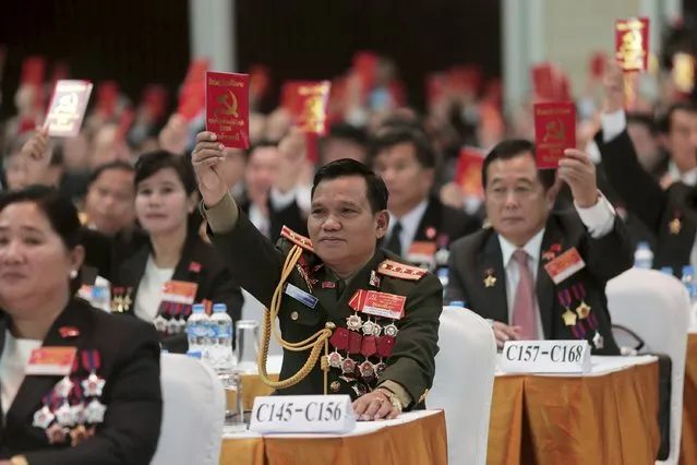 Officials attend the Communist Party Congress in Vientiane, Laos January 21, 2016. (Photo by Reuters/Stringer)