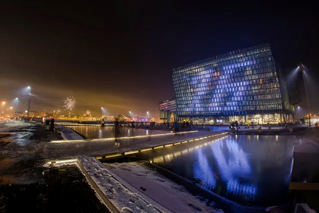 A view of the Harpa concert hall which held the New Year's countdown to 2017, in Reykjavik, Iceland, January 1, 2017. (Photo by Reuters/Geirix)