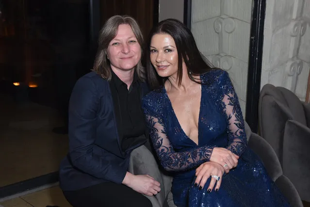 VP Original Series at  Netflix, Cindy Holland, and Catherine Zeta-Jones attend Netflix 2019 SAG Awards after party at Sunset Tower Hotel on January 27, 2019 in West Hollywood, California. (Photo by Presley Ann/Getty Images for Netflix)