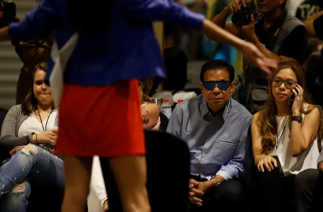 Filipino tycoon Luis “Chavit” Singson watches a rehearsal of Miss Universe candidates in Manila, Philippines January 24, 2017. (Photo by Erik De Castro/Reuters)