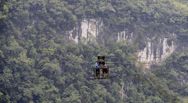 Chinese Villagers Zip Line