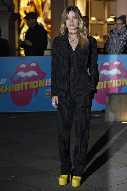 Georgia May Jagger arrives for the “Exhibitionism” opening night gala at the Saatchi Gallery in London, Britain April 4, 2016. (Photo by Luke MacGregor/Reuters)