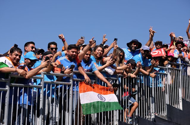 Fans of India enjoy the pre match atmosphere prior to the ICC Men's T20 Cricket World Cup West Indies & USA 2024 match between USA and India at  Nassau County International Cricket Stadium on June 12, 2024 in New York, New York. (Photo by Robert Cianflone/Getty Images)