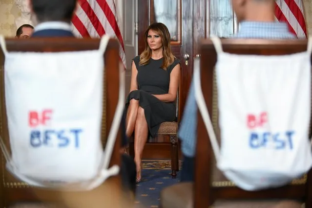 First lady Melania Trump meets with teens on their experience with vaping as part of her “Be Best” initiative at the White House in Washington, U.S. October 9, 2019. (Photo by Erin Scott/Reuters)