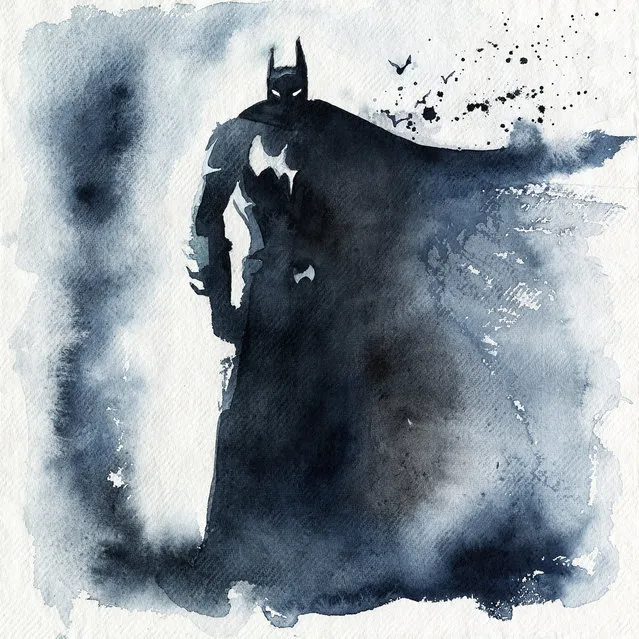 Watercolor Superheroes By Blule
