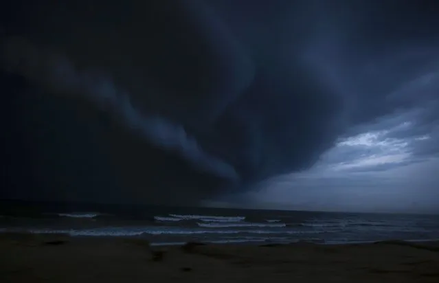 A storm is seen over central Gaza strip beach in Gaza Strip, 20 November 2021. (Photo by Mohammed Saber/EPA/EFE)