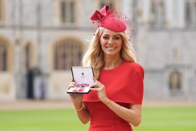 English television presenter and former model Tess Daly after being made a Member of the Order of the British Empire (MBE) at an investiture ceremony at Windsor Castle, Berkshire, UK on Wednesday, November 12, 2025. (Photo by Andrew Matthews/PA Wire)