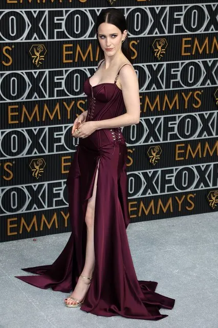 American actress Rachel Brosnahan arrives for the 75th annual Primetime Emmy Awards ceremony held at the Peacock Theater in Los Angeles, California, USA, 15 January 2024. The Primetime Emmys celebrate excellence in national primetime television programming. (Photo by David Swanson/EPA/EFE/Rex Features/Shutterstock)