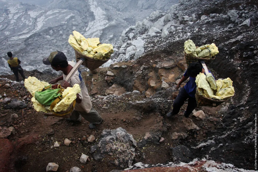 Sulphur Mining At Indonesia's Ijen Crater