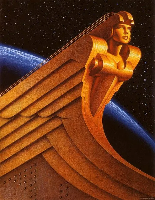 Cover for starship Titanic II. Artwork by Oscar Chichoni
