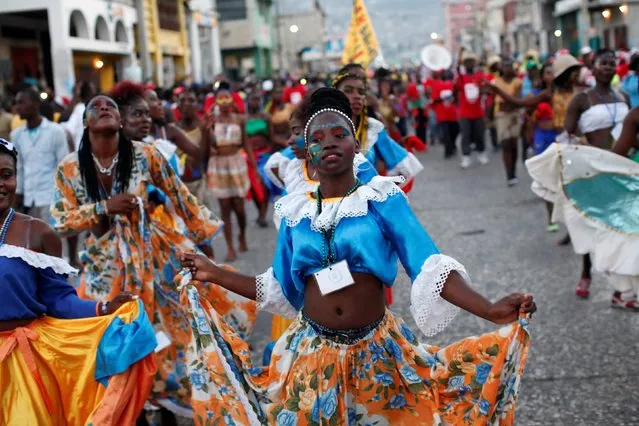 Revellers parade along a street at the Carnival of Port-au-Prince, Haiti, February 27, 2017. (Photo by Andres Martinez Casares/Reuters)