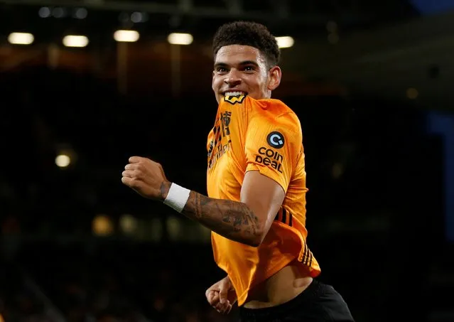 Wolverhampton Wanderers' Morgan Gibbs-White celebrates scoring their second goal against Pyunik during third qualifying round second leg of the Europa League in Wolverhampton, Britain, August 15, 2019. (Photo by Carl Recine/Action Images via Reuters)