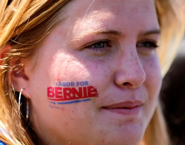 A young female supporter wears a tattoo on her face as she attends a rally for U.S. Democratic presidential candidate Bernie Sanders in Vista, California, United States May 22, 2016. (Photo by Mike Blake/Reuters)