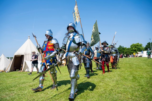 Re-enactors take part in Barnet Medieval Festival, in north London on June 10, 2023. It is the capital's only medieval festival and dedicated to engaging people in the history of the Battle of Barnet and its significance within the Wars of the Roses. The Battle of Barnet saw Edward IV lead his Yorkist army to victory against the Lancastrian forces led by the Earl of Warwick on 14th April 1471. (Photo by Stephen Chung/Alamy Live News)