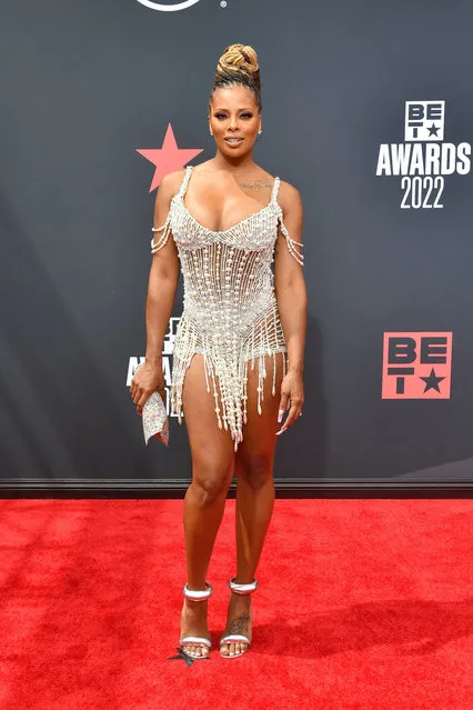 American actress, fashion model and television personality Eva Marcille attends the 2022 BET Awards at Microsoft Theater on June 26, 2022 in Los Angeles, California. (Photo by Aaron J. Thornton/Getty Images for BET)