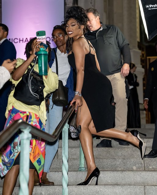 American rapper Megan Thee Stallion is seen arriving to the God's Love We Deliver Golden Heart Awards at Cathedral of St. John the Divine on October 21, 2024 in New York City. (Photo by Gilbert Carrasquillo/GC Images)