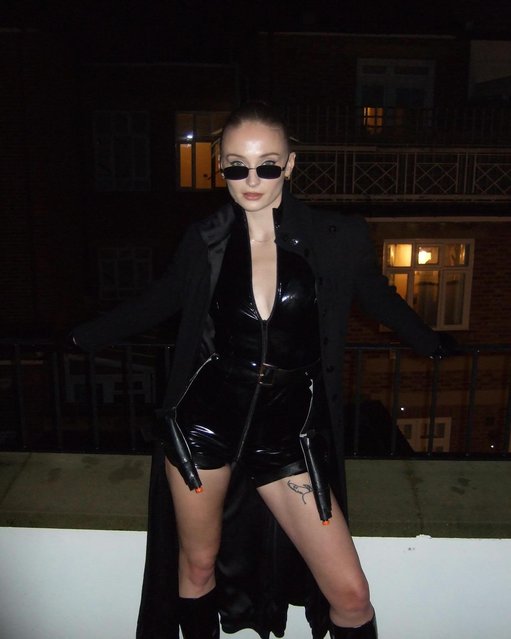 English actress Sophie Turner as Trinity from “The Matrix” in the last decade of October 2024. (Photo by sophiet/Instagram)