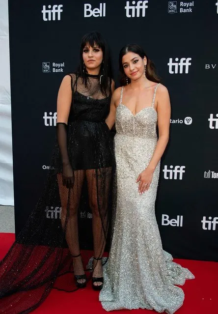 Syrian swimmers Sarah Mardini (L) and Yusra Mardini arrive for “The Swimmers” premiere at Roy Thomson Hall during the opening night of the Toronto International Film Festival in Toronto, Ontario, Canada, on September 8, 2022. (Photo by Valerie Macon/AFP Photo)