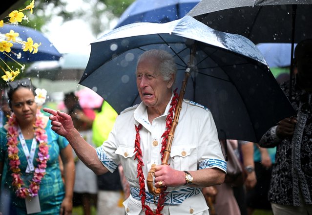 Britain's King Charles visits O Le Pupu-Pue National Park, in Samoa on October 24, 2024. (Photo by Victoria Jones/Pool via Reuters)