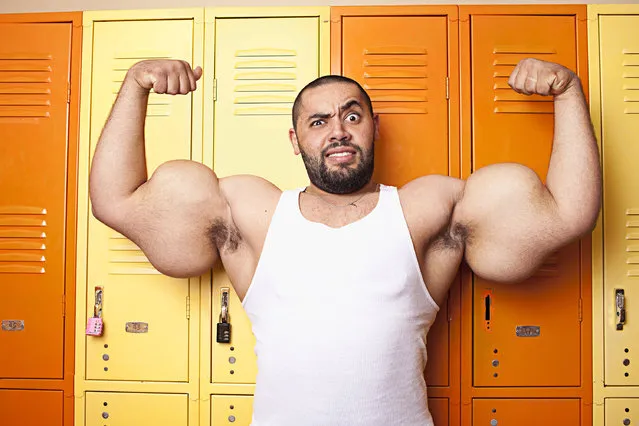 Undated handout photo issued by Guinness World Records of Egyptian-born Moustafa Ismail, recognised for having the largest biceps and triceps, with a circumference of 25.5in. Issue date: September 12, 2012. (Photo by Guinness World Records)