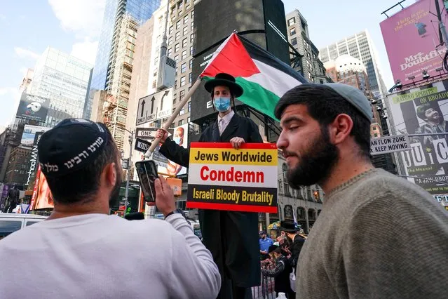 Pro-Palestine ultra-Orthodox Jews counter-protest a pro-Israel rally at Times Square in New York City, U.S., May 12, 2021. (Photo by David “Dee” Delgado/Reuters)