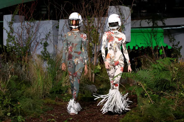 Models present creations by designer Virgil Abloh as part of his Fall/Winter 2019-2020 collection show for his label Off-White during Men's Fashion Week in Paris, France, January 16, 2019. (Photo by Gonzalo Fuentes/Reuters)