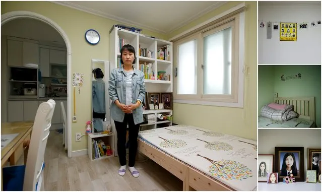 A combination picture shows Kim Yu-jeong, mother of Jeon Ha-yeong, a high school student who died in the Sewol ferry disaster, as she poses for a photograph in her daughter's room, as well as details of objects, in Ansan April 7, 2015. Kim said: “I wish our country could make us feel like it is protecting us. I want to tell Ha-yeong’s younger sister about my proud country but I can’t these days. We, as adults, have a duty to protect our children. I hope our children grow up well and lead our country in a right direction”. (Photo by Kim Hong-Ji/Reuters)
