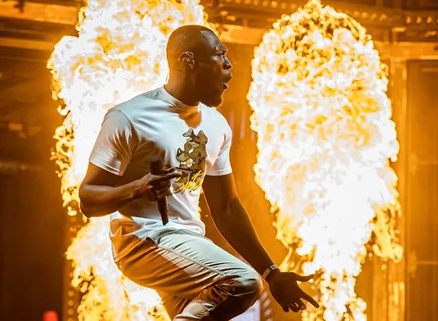 British rapper Michael Ebenezer Kwadjo Omari Owuo Jr., known professionally as Stormzy performs live during Reading Festival 2021 at Richfield Avenue on August 27, 2021 in Reading, England. (Photo by Samir Hussein/WireImage)