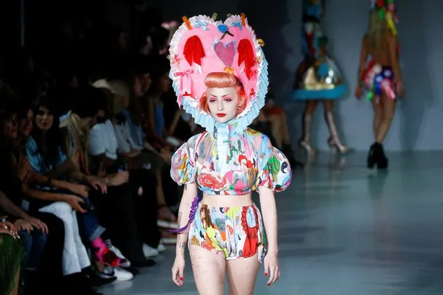 Models present creations during the Pam Hogg catwalk show during London Fashion Week in London, Britain, September 13, 2019. (Photo by Henry Nicholls/Reuters)