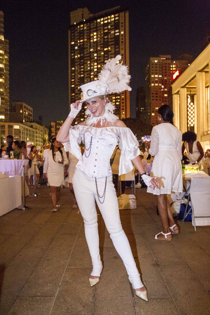 Nina Urban at the annual Dinner en Blanc, this year hosted in Lincoln Center in New York, USA on August 22, 2017. (Photo by Erik Thomas/The New York Post)