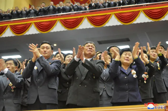 North Korean leader Kim Jong Un makes a closing remark at 5th Conference of Cell Chairpersons of the Workers' Party of Korea (WPK) on December 23 in this photo released by North Korea's Korean Central News Agency (KCNA) in Pyongyang December 24, 2017. (Photo by Reuters/KCNA)
