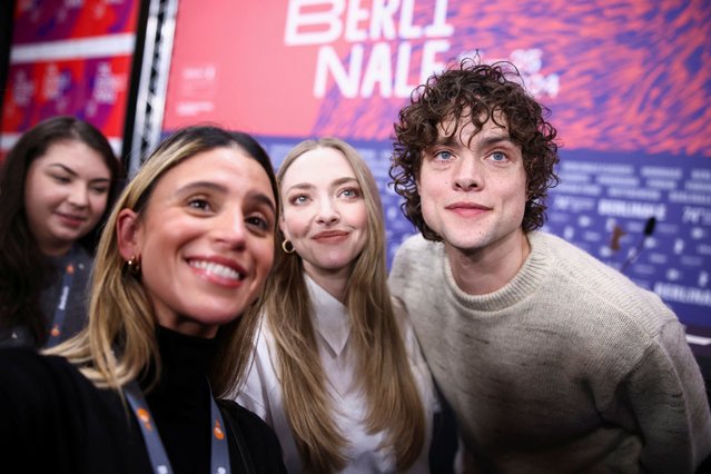 Cast members Amanda Seyfried and Douglas Smith pose for a photo on the day of a press conference to promote the movie “Seven Veils” at the 74th Berlinale International Film Festival in Berlin, Germany, February 22, 2024. (Photo by Liesa Johannssen/Reuters)
