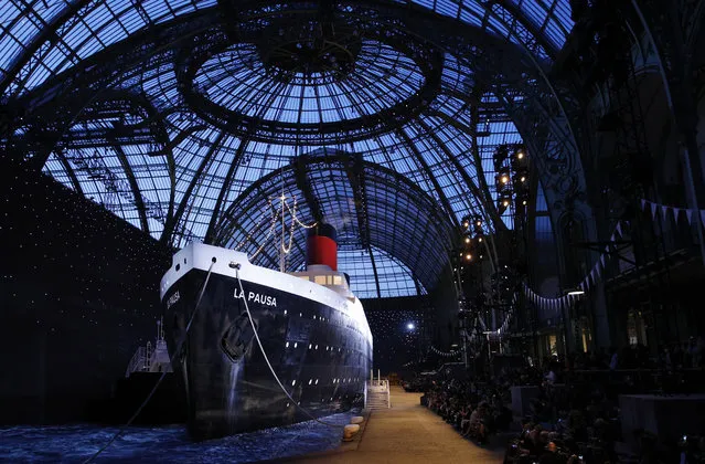 A general view of the stage before Chanel's Cruise 2018/2019 fashion collection presented in Paris, Thursday, May 3, 2018. (Photo by Christophe Ena/AP Photo)