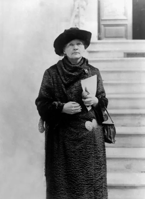 Madame Marie Curie, the first woman to win the Nobel Prize, is shown on December 20, 1923 at an unknown location.  Curie won the 1903 Nobel Prize in physics as co-discoverer of radium, and she later won the 1911 Nobel Prize in chemistry. (Photo by AP Photo)