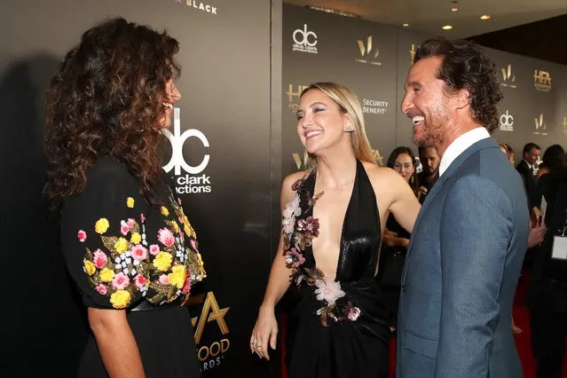 (L-R) Model Camila Alves, actors Kate Hudson and Matthew McConaughey attend the 20th Annual Hollywood Film Awards at The Beverly Hilton Hotel on November 6, 2016 in Beverly Hills, California. (Photo by Christopher Polk/HFA2016/Getty Images for dcp)