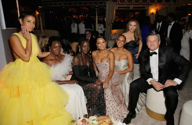 Susan Kelechi Watson, Danai Gurira, Lupita Nyong'o, Chrishell Stause and Ted Sarandos attends Netflix 2019 SAG Awards after party at Sunset Tower Hotel on January 27, 2019 in West Hollywood, California. (Photo by Rachel Murray/Getty Images for Netflix)