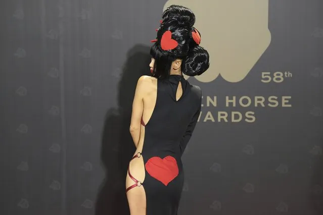 Chinese American actress Bai Ling arrives at the 58th Golden Horse Awards in Taipei, Taiwan, Saturday, November 27, 2021. (Photo by Billy Dai/AP Photo)