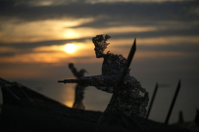 A detail is seen in the D-Day 75 Memorial Garden which stands near Gold Beach on June 03, 2024 in Arromanches Les Bains, France. Normandy is hosting a variety of events across significant sites such as Pegasus Bridge, Sainte-Mère-Église, and Pointe du Hoc, leading up to the official commemoration of the 80th anniversary of the D-Day landing on June 6. (Photo by Christopher Furlong/Getty Images)