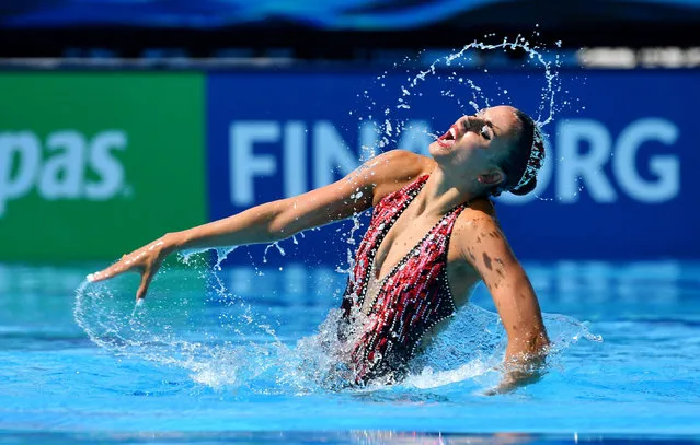 Vasiliki Alexandri of Team Austria competes in the Artistic Swimming Women's Solo Technical Preliminaries on day one of the Budapest 2022 FINA World Championships at Alfred Hajos National Aquatics Complex on June 17, 2022 in Budapest, Hungary. (Photo by Marton Monus/Reuters)