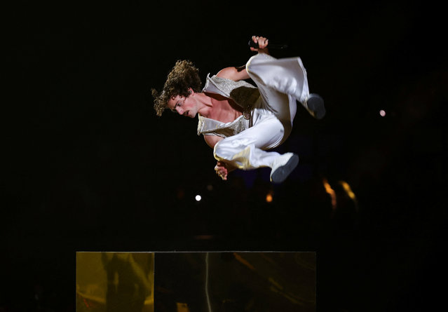 American singer-songwriter Benson Boone performs at the 2024 MTV Europe Music Awards at Manchester Co-op Live in Manchester, Britain, on November 10, 2024. (Photo by Phil Noble/Reuters)