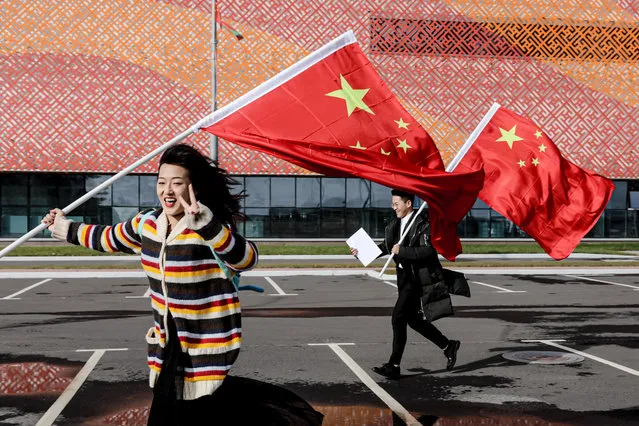 Celebrations of the 70th anniversary of the founding of the People's Republic of China take place at the Big Stone, a Belarusian-Chinese industrial park in Belarus's Smalyavichy district on October 10, 2019. (Photo by Uladz Hrydzin/Radio Free Europe/Radio Liberty)