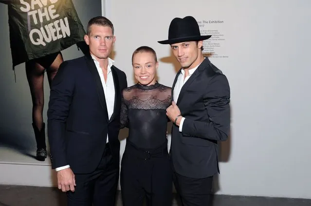 Stephen Thompson, Rose Namajunas and Bonner Bolton attend Art + Commerce: The Exhibition opening at Skylight Modern on September 8, 2017 in New York City. (Photo by Craig Barritt/Getty Images for IMG Fashion)