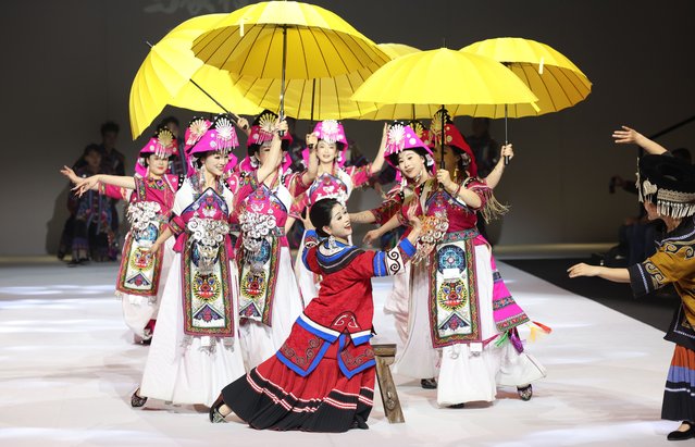 Models walk the runway at the Wumeng Village Show by Si Pu on day 8 of China Fashion Week A/W2025 at 798·751 PARK on March 27, 2025 in Beijing, China. (Photo by Liao Wenjing/China News Service/VCG via Getty Images)