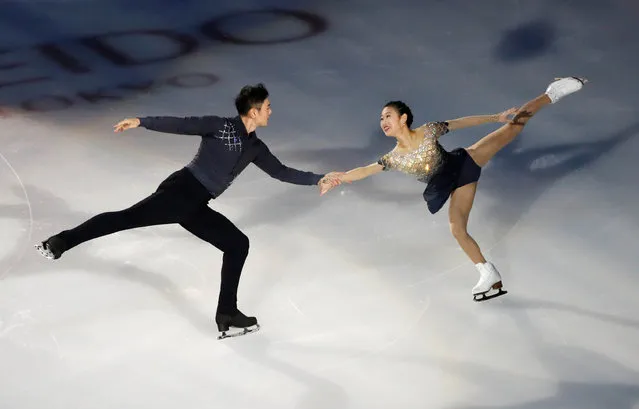 Peng Cheng and Jin Yang of China perform in the gala exhibition on day three of the ISU Grand Prix of Figure Skating Cup of China at Huaxi Sports Center on November 8, 2020 in Chongqing, China. (Photo by Carlos Garcia Rawlins/Reuters)